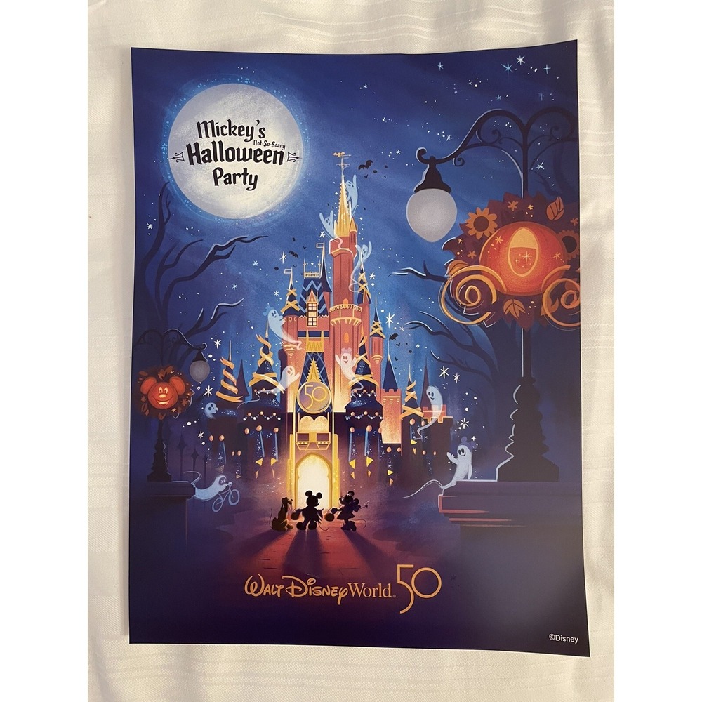 NEW 2022 Disney 50th Anniversary Mickeys Not So Scary Halloween Party Print 9x12